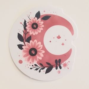 10/$10 Pretty Flowers & Moon Sticker